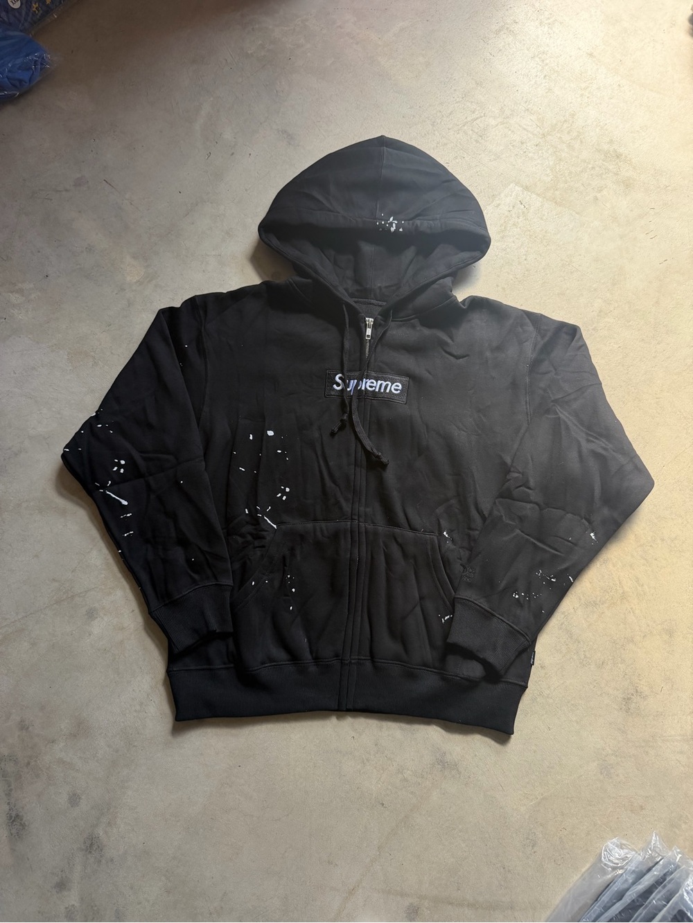 Black Supreme x M Margiela Box Logo Zip Up